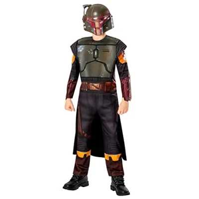 Imagen de Rubies Disfraz Boba Fett Deluxe para niños, Jumpsuit con detalles 3D, capa y máscara, Oficial Star Wars Book Of halloween, carnaval cumpleaños