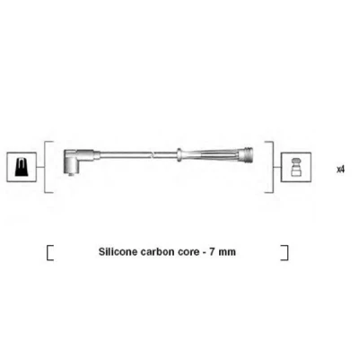 Imagen de MAGNETI MARELLI 941145380735 Juego de Cables Encendido RENAULT: CLIO 2, Megane 1, Scenic