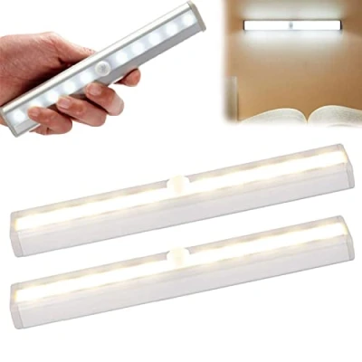 Imagen de XXLZ 1/2PCS Motion Sensing Closet Light, Under Cabinet Lighting Battery Operated, Led Light Activated Powered, Sensor Lights (Yellow,2PCS)