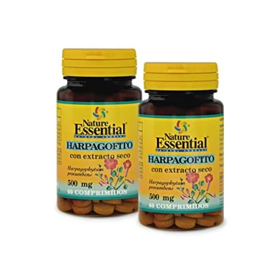 Imagen de Nature Essential Harpagofito 500 mg Propiedades Antiinflamatorias y Diuréticas Complemento Alimenticio Puede Contener Gluten Extracto Seco 60 Comprimidos Pack 2 unidades