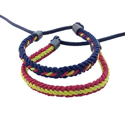 Imagen de LGP Pack de 2 Pulseras Pulsera SURFERA Cuero e Hilo Trenzada Colores Bandera ESPAÑA Unidades Mod.