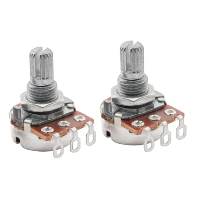 Imagen de Musiclily Métrica Mini 500K Potenciómetro Audio Corto Split Shaft Poti para Guitarra Eléctrica Bajo(2 piezas)