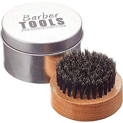 Imagen de BARBER TOOLS Cepillo redondo para barba con caja de metal