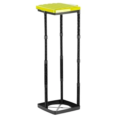 Imagen de Grizzly Portabolsas de basura, 1x cubo basura con tapa amarilla, sistema enchufable altura regulable anillo sujeción, para bolsas diferentes tamaños 25 120 litros