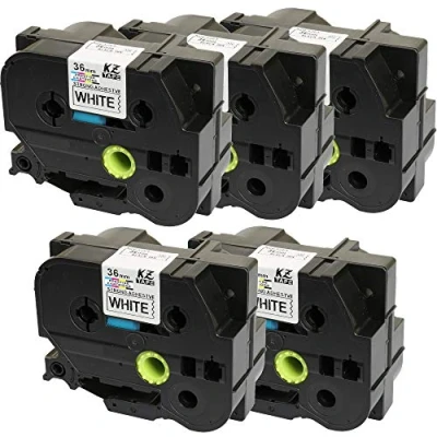 Imagen de 5 Compatibles Casetes TZe S261 TZ negro sobre blanco 36mm x 8m cintas adhesivas fuertes para impresoras Brother P Touch PT 3600 530 550 9400 9600 9700 9700PC 9800 9800PCN D800W P900W P950NW