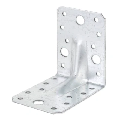 Imagen de Alberts 330552 squadretta di giunzione angolare rinforzata con nervatura rinforzo, acciaio, 90 x 65 mm / 25 pz
