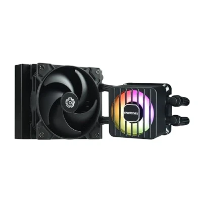 Imagen de ENERMAX LIQMAXFLO SR 120mm Refrigeración Líquida CPU AIO Bomba de Doble Cámara Alto Rendimiento ARGB VRM Ventilador 300W+ TDP 1x 120 PWM Silencio LGA 1700 y AM5/AM4 Negro