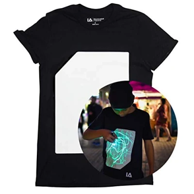 Imagen de Illuminated Apparel Camiseta con diseño Interactivo luz Que Brilla en la Oscuridad (Negro/Verde, S)