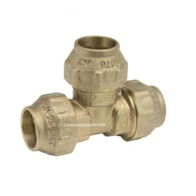 Imagen de Suinga TE LATÓN 20mm para tuberia de polietileno 20 mm, accesorio laton con Certificado Aenor