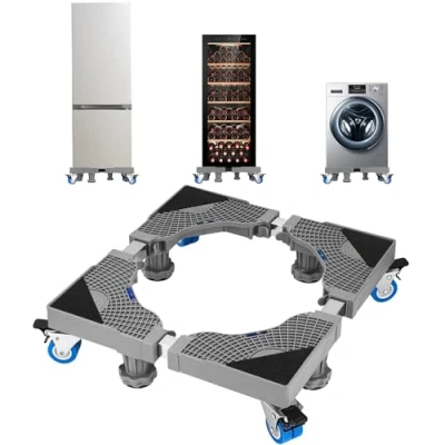 Imagen de LEAZZLE Base Lavadora,con 4 ruedas,para Lavadora,Soporte Secador Frigorífico,Carga 260KG Soporte Lavadora Regulable,con Función Antideslizante y Amortiguadora (regulable: 41 66cm)