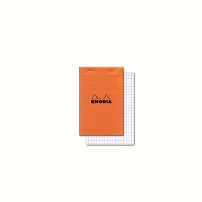Imagen de Clairefontaine ES Bloc de notas grapado y microperforado Rhodia, DIN A5, 14,8 x 21 cm, 150 hojas, 80 g, cuadrícula naranja, 4 unidades, color naranja 29,7 cm