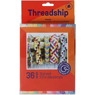 Imagen de DMC Pack 36 madejas craft colores pastel 100% algodón Hilo para bordar Kit a punto de cruz, tricot, pulseras la amistad, trabajos creativos coser
