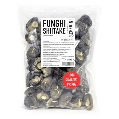 Imagen de Scherini Valtellina Letinula edodes setas Shiitake deshidratado para buenos gustos, 200g