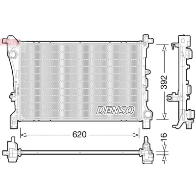 Imagen de DENSO DRM09166 Radiador, refrigeración del motor 620 392 16