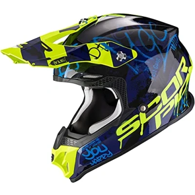 Imagen de Scorpion CASCO MOTO VX 16 AIR ORATIO,UNISEXO,Negro Azul Amarillo neón,M