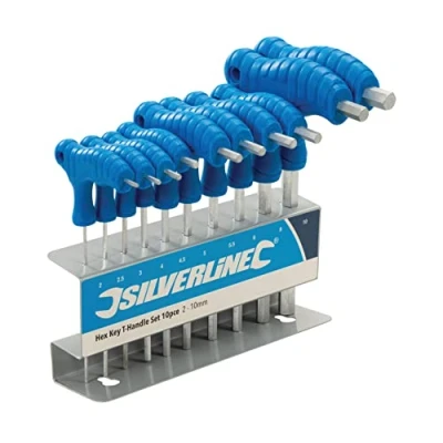 Imagen de Silverline Tools 323710 Llaves hexagonales con mango en T, 10 pzas 2 mm