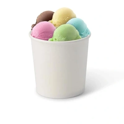 Imagen de GREENBOX Juego de 50 vasos para helados cartón, 300 ml, desechables, sin plástico y biodegradables