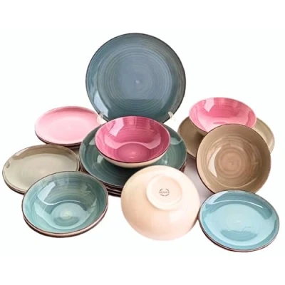 Imagen de Nueva Bidasoa Vajilla Completa 18 Piezas 6 Servicios Multicolor. para personas. Vajillas Completas Modernas