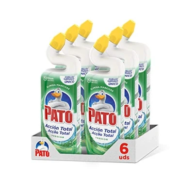 Imagen de PATO WC Power Frescor Total, Limpiador Quitamanchas Para Inodoro, Verde, 750 Ml, Pack 6 unidades, 4500 Mililitros