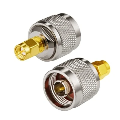 Imagen de Vecys Adaptador SMA Tipo N Macho a para Cable de Antena Wi Fi WLAN Enrutador WiFi inalámbrico (2 Piezas)
