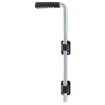 Imagen de Alberts 207021 Cerrojo bayoneta, Galvanizado, pasivado con capa gruesa escuadra de guía y maneta, negro, Ø del perno 16 mm, 400 Distancia al pórtico 40 mm