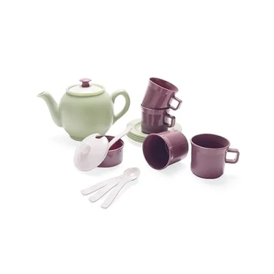 Imagen de Dantoy Juego de té Colores Naturales A Partir 2 años para Fiestas acogedoras al Aire Libre 4 Personas Ampliable con Juegos Green Garden Fomenta el Juego, Aprendizaje y la