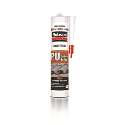 Imagen de Rubson Masilla de poliuretano especial para tubo, revestimiento zinc, cobertura pegar azulejos redondos en la mayoría los soportes, color tul, cartucho 280 ml