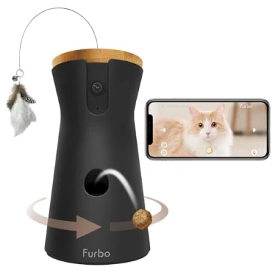 Imagen de Cámara para gatos Furbo 360 [CÁMARA BÁSICA]: app, vista giratoria de 360, visión nocturna a color, seguimiento automático, lanzapremios, alerta maullidos. Con la confianza millones usuarios