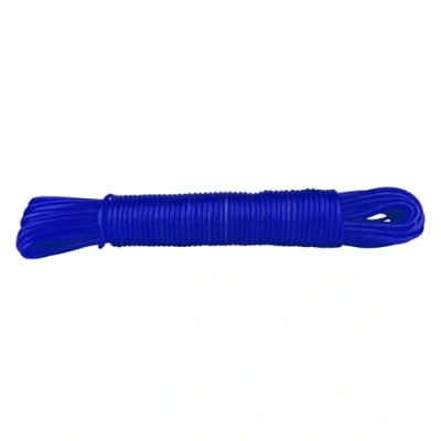 Imagen de IDEA HOME Cuerda de Tendedero Cristal 20 M Resistente para el Hogar, Jardín y Camping, Lavandería Robusta Núcleo Poliéster Revestimiento Plástico, Azul Transparente