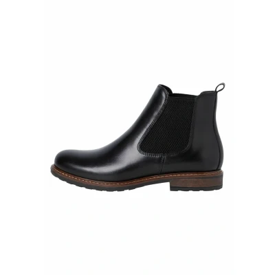Imagen de Tamaris Mujer Botines, señora Botas Chelsea,Botas,Medias Botas,botín,Bota de Deslizamiento,Plano,Black Leather,38 EU