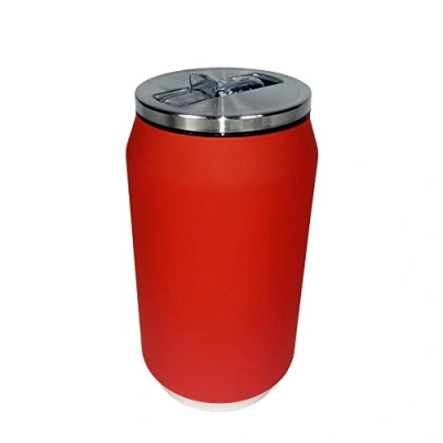 Imagen de YOKO DESIGN canette isotherme INOX Lata isotérmica de Acero Inoxidable, 280 ml, Suave, Color, Rojo Soft Touch, 7 cm