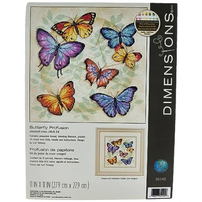 Imagen de Dimensions Embroidery Kit Butterfly Profusion (p.1pc) Mariposas, Tela, Multicolor