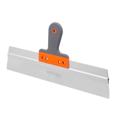 Imagen de Mivos Espátula Ancha Profesional de Acero Inoxidable 450 mm Fachada para Grandes Superficies Cuchillo Revestimiento con Agarre Suave Yeso 45 cm