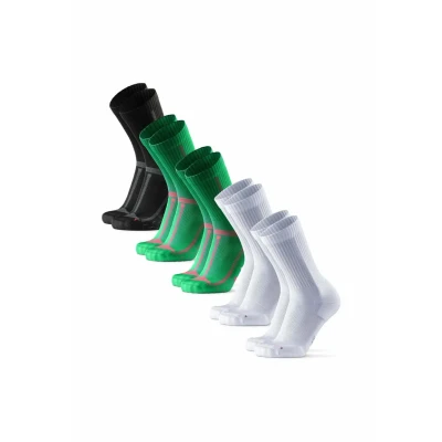 Imagen de DANISH ENDURANCE Calcetines Running Altos, Anti Rozaduras, para Correr Largas Distancias, Hombre y Mujer, 3 5 Pack Multicolor (1x Negro/Gris, 2x Blanco, Verde/Naranja) 43 47