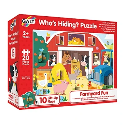 Imagen de GALT Toys Animales Who&#039;s Hiding Puzzle Farmyard Fun (James 1)