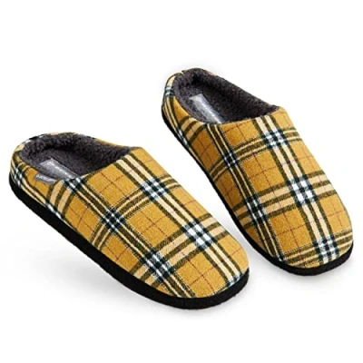 Imagen de DUNLOP Zapatillas Casa Hombre, Pantuflas Hombre De Forro Polar Suave, Con Suela Antideslizante Talla 41 46 (45, Gris/Mostaza, numeric_45)