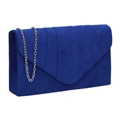 Imagen de SwankySwans Bolso de mano Iggy ante terciopelo para fiesta graduación, color Azul, Talla Unica