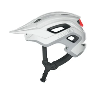 Imagen de ABUS MTB casco Cliffhanger de bicicleta para senderos exigentes con grandes aberturas ventilación y sistema correa TriVider hombres mujeres blanco/rojo brillante, talla S