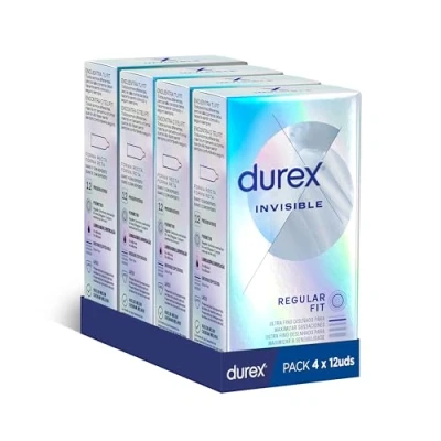 Imagen de Durex Pack Ahorro Preservativos Invisible, Ultra Fino Diseñado para Maximizar Sensaciones, 48 condones
