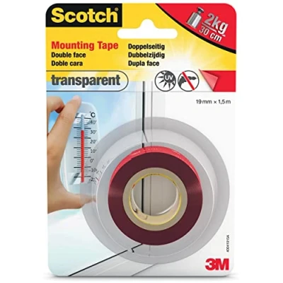 Imagen de Scotch Fix Cinta de montaje transparente 4910C 1915 P, 19mmx1,5m, 1 rollo/pack (el embalaje puede variar)