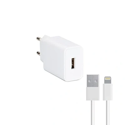 Imagen de Cargador De Red Contact, 10w, Made For Iphone + Cable Usb A Ligthning