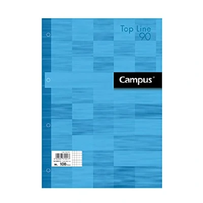 Imagen de Recambio 4 taladros A4 100h 90gr Cuadrícula 4mm azul claro CAMPUS