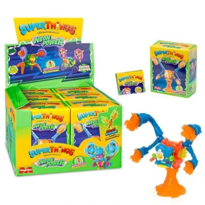 Imagen de SUPERTHINGS Serie Neon Power, Colección Completa de 6 Exoskeletons, Cada Caja Contiene 1 Exoskeleton + SuperThing Checklist