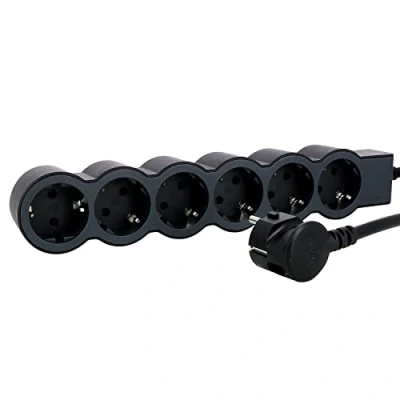 Imagen de Legrand 694553, Regleta de enchufes, Enchufe múltiple con 4 Tomas Corriente, Cable 1,5m, Color Negro/Gris Oscuro