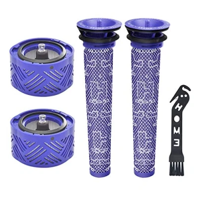 Imagen de Filtros de Repuesto Lavables para Dyson Aspiradora Inalámbrica V6 Animal y Absolute, 2PCS Pre Motor Filtros, Post HEPA 1PC Herramienta Limpiar