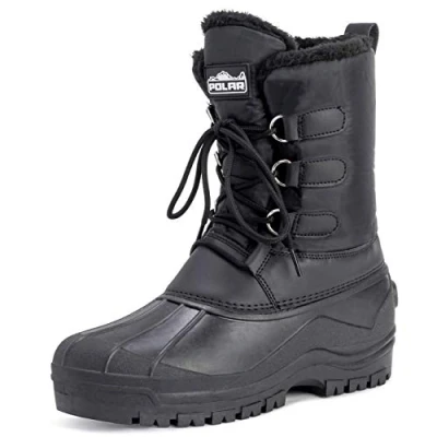 Imagen de Hombre Cordones Corto Nylon Invierno Nieve Lluvia Pato Botas BLK42 AYC0141