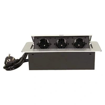 Imagen de ORNO OR AE 1337(GS) Regleta de 3 enchufes (3 enchufes, 3600 W, con Cable Schuko 1,5 m), Color Plateado