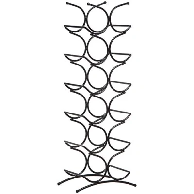 Imagen de Amazon Basics Botellero para 12 botellas de vino, negro 24.9 cm x 16 67.8