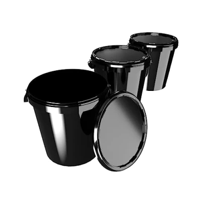 Imagen de 3 cubos con tapa, 30 litros, fabricados en Alemania, aptos para alimentos, estable, hermético, almacenamiento de material oficina, habitación infantil, hogar, taller y gastronomía,