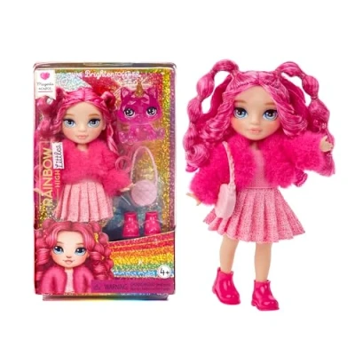 Imagen de RAINBOW HIGH Littles Magenta Monroe Muñeca de Moda Pequeña y Articulable Rosa 14 cm con Bolso Gatito Mágico Mascota Adecuada para Niños Coleccionistas
